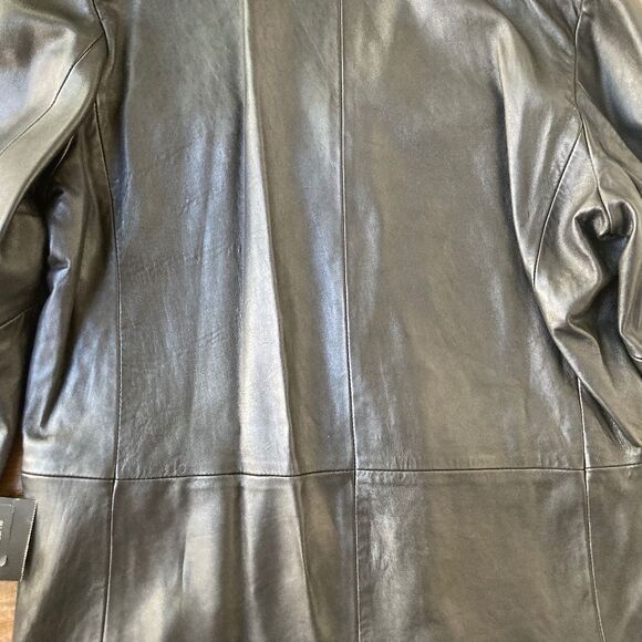 Claiborne Black Lambskin Leather Outerwear Jacket Size XXL 90's Classic Grunge - Picture 5 of 13